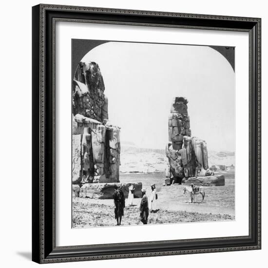 Colossal 'Memnon' Statues at Thebes, Egypt, 1905-Underwood & Underwood-Framed Photographic Print