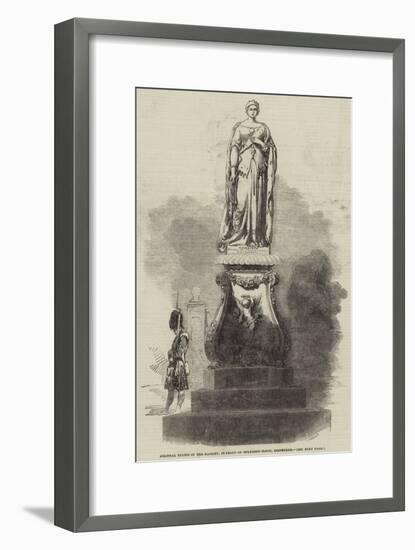 Colossal Statue of Her Majesty, in Front of Holyrood House, Edinburgh-null-Framed Giclee Print