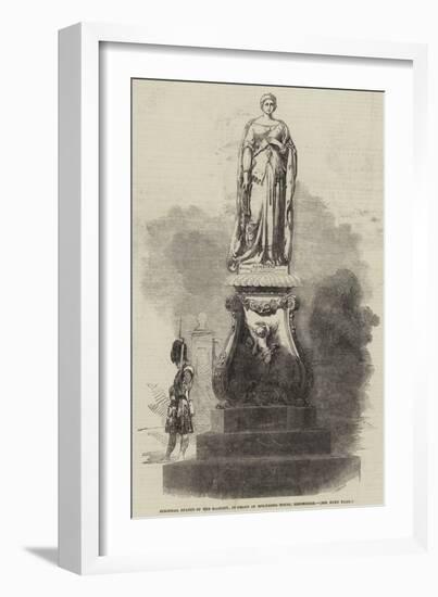Colossal Statue of Her Majesty, in Front of Holyrood House, Edinburgh-null-Framed Giclee Print