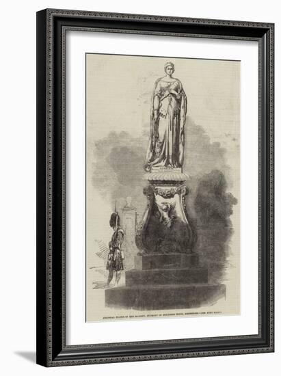 Colossal Statue of Her Majesty, in Front of Holyrood House, Edinburgh-null-Framed Giclee Print