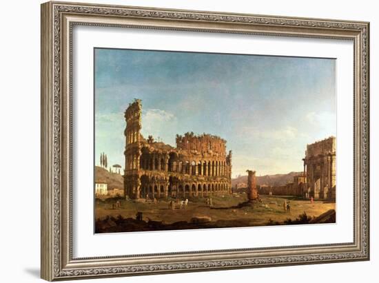 Colosseum and Arch of Constantine, Rome-Canaletto-Framed Giclee Print