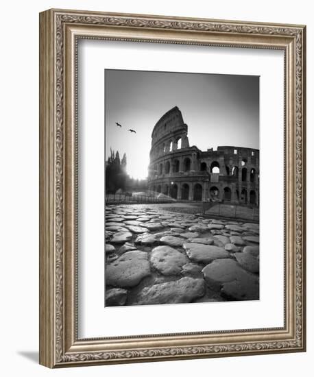 Colosseum and Via Sacra, Rome, Italy-Michele Falzone-Framed Premium Photographic Print