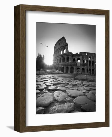 Colosseum and Via Sacra, Rome, Italy-Michele Falzone-Framed Premium Photographic Print