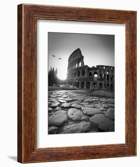 Colosseum and Via Sacra, Rome, Italy-Michele Falzone-Framed Premium Photographic Print