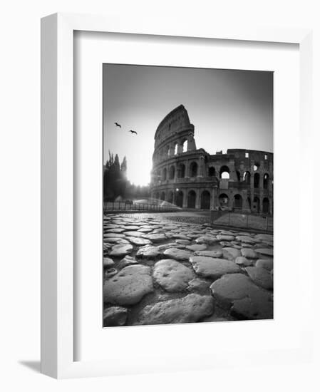 Colosseum and Via Sacra, Rome, Italy-Michele Falzone-Framed Premium Photographic Print