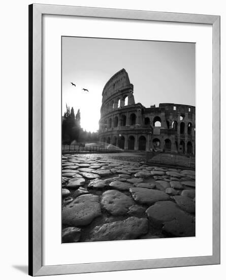 Colosseum and Via Sacra, Sunrise, Rome, Italy-Michele Falzone-Framed Photographic Print