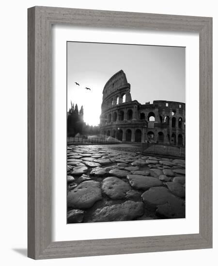 Colosseum and Via Sacra, Sunrise, Rome, Italy-Michele Falzone-Framed Photographic Print