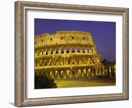Colosseum at Night, Rome, Italy-Roy Rainford-Framed Photographic Print
