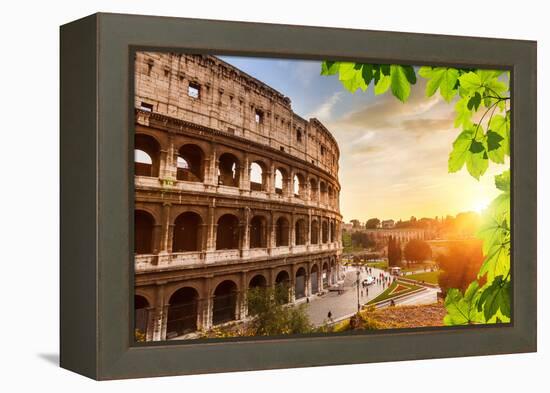 Colosseum at Sunset in Rome, Italy-sborisov-Framed Premier Image Canvas