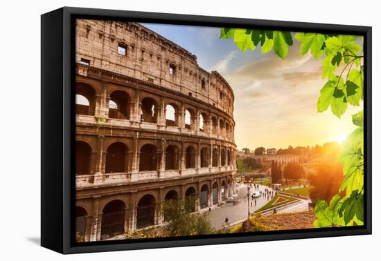 Colosseum at Sunset in Rome, Italy-sborisov-Framed Premier Image Canvas