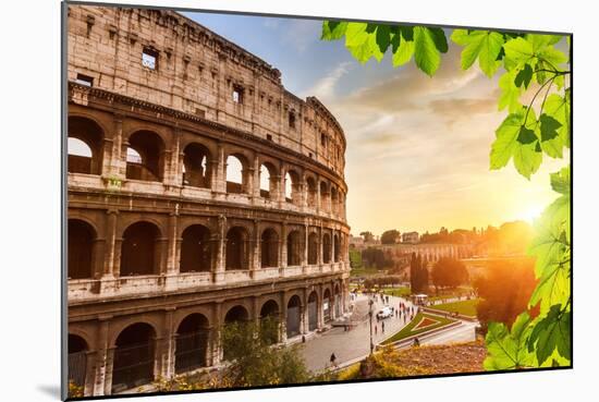 Colosseum at Sunset in Rome, Italy-sborisov-Mounted Photographic Print