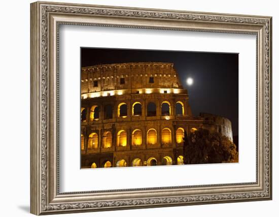 Colosseum Large Moon Details, Rome, Italy Built by Vespacian-William Perry-Framed Photographic Print