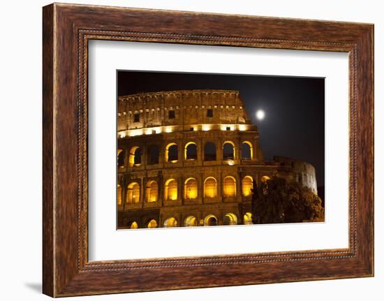 Colosseum Large Moon Details, Rome, Italy Built by Vespacian-William Perry-Framed Photographic Print