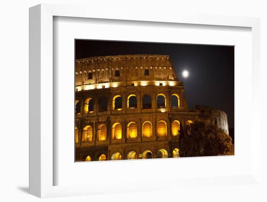 Colosseum Large Moon Details, Rome, Italy Built by Vespacian-William Perry-Framed Photographic Print