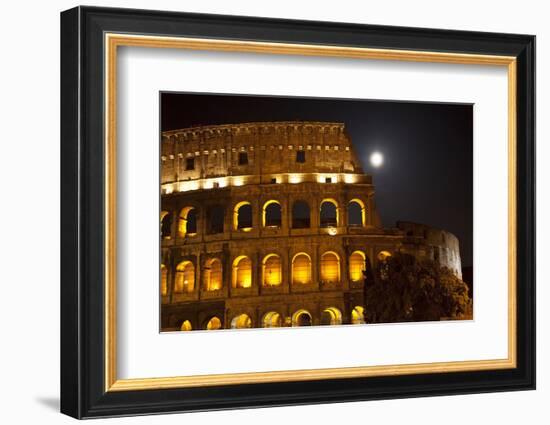 Colosseum Large Moon Details, Rome, Italy Built by Vespacian-William Perry-Framed Photographic Print