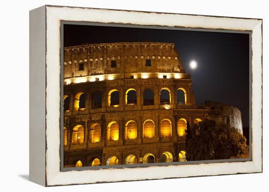 Colosseum Large Moon Details, Rome, Italy Built by Vespacian-William Perry-Framed Premier Image Canvas