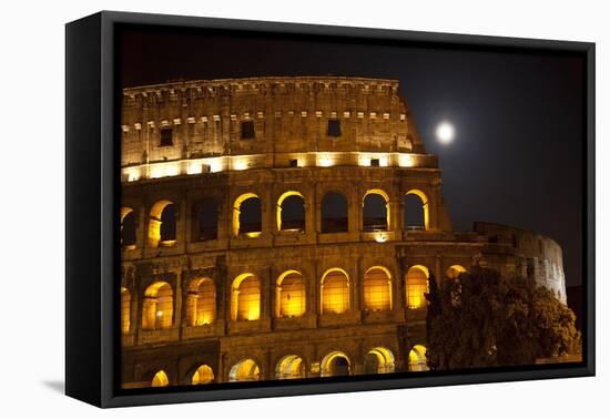 Colosseum Large Moon Details, Rome, Italy Built by Vespacian-William Perry-Framed Premier Image Canvas