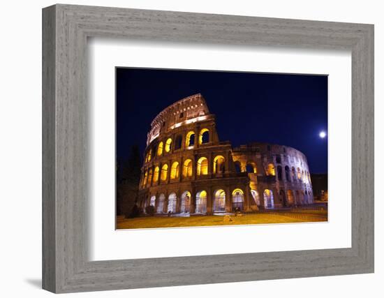 Colosseum Overview Moon Night Lovers, Rome, Italy Built by Vespacian-William Perry-Framed Photographic Print