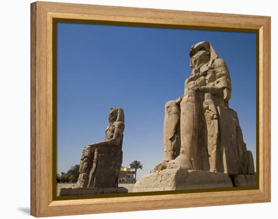 Colossi of Memnon Stand at Entrance to the Ancient Theban Necropolis on West Bank of Nile at Luxor-Julian Love-Framed Premier Image Canvas