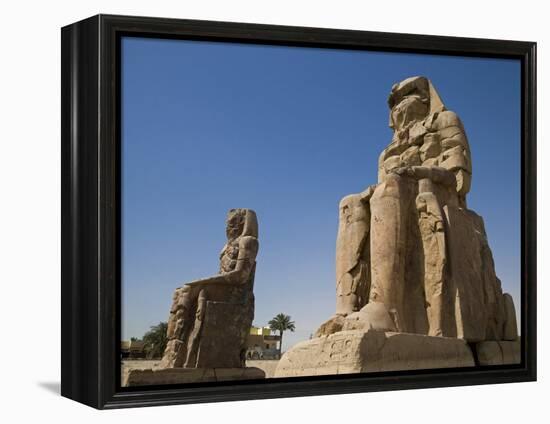 Colossi of Memnon Stand at Entrance to the Ancient Theban Necropolis on West Bank of Nile at Luxor-Julian Love-Framed Premier Image Canvas