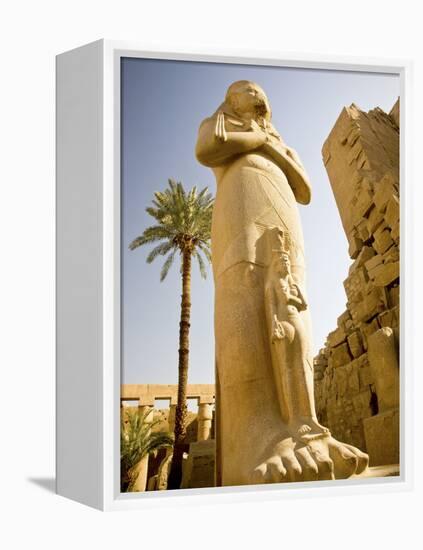 Colossus of Ramses Ii and a Favorite Daughter in Karnak Temple, Luxor, Egypt-Dave Bartruff-Framed Premier Image Canvas