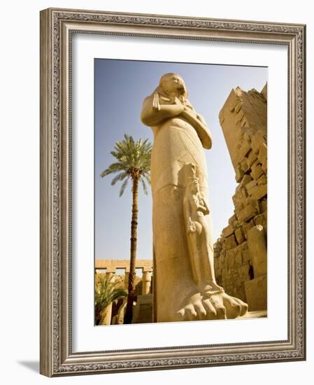 Colossus of Ramses Ii and a Favorite Daughter in Karnak Temple, Luxor, Egypt-Dave Bartruff-Framed Photographic Print