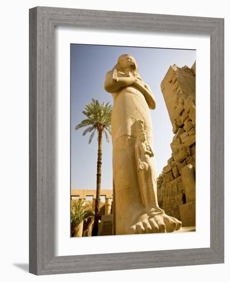 Colossus of Ramses Ii and a Favorite Daughter in Karnak Temple, Luxor, Egypt-Dave Bartruff-Framed Photographic Print