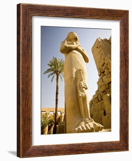 Colossus of Ramses Ii and a Favorite Daughter in Karnak Temple, Luxor, Egypt-Dave Bartruff-Framed Photographic Print