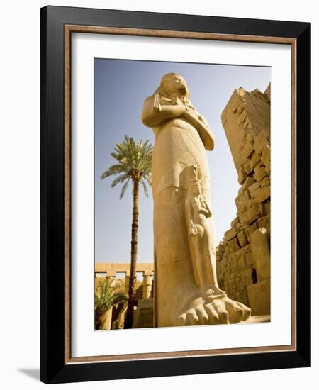 Colossus of Ramses Ii and a Favorite Daughter in Karnak Temple, Luxor, Egypt-Dave Bartruff-Framed Photographic Print