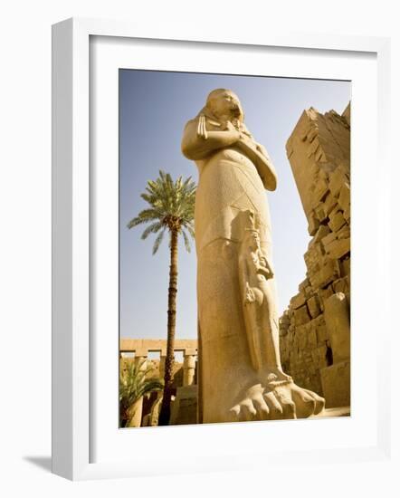 Colossus of Ramses Ii and a Favorite Daughter in Karnak Temple, Luxor, Egypt-Dave Bartruff-Framed Photographic Print