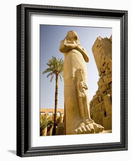 Colossus of Ramses Ii and a Favorite Daughter in Karnak Temple, Luxor, Egypt-Dave Bartruff-Framed Photographic Print