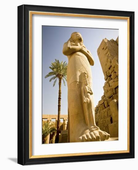 Colossus of Ramses Ii and a Favorite Daughter in Karnak Temple, Luxor, Egypt-Dave Bartruff-Framed Photographic Print