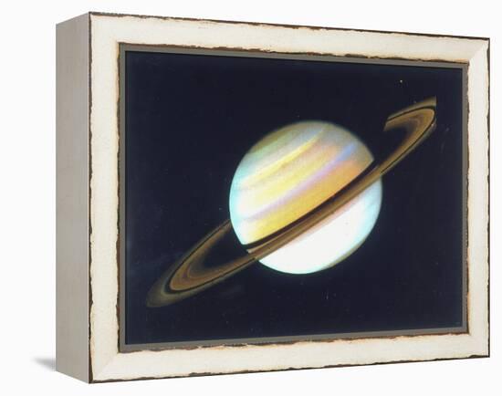Colour-Enhanced View of Saturn, 1980-null-Framed Premier Image Canvas