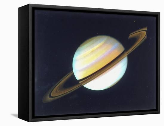 Colour-Enhanced View of Saturn, 1980-null-Framed Premier Image Canvas