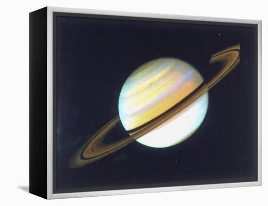 Colour-Enhanced View of Saturn, 1980-null-Framed Premier Image Canvas