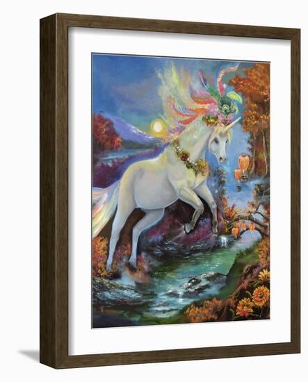 Colour-Fall Unicorn-Sue Clyne-Framed Giclee Print