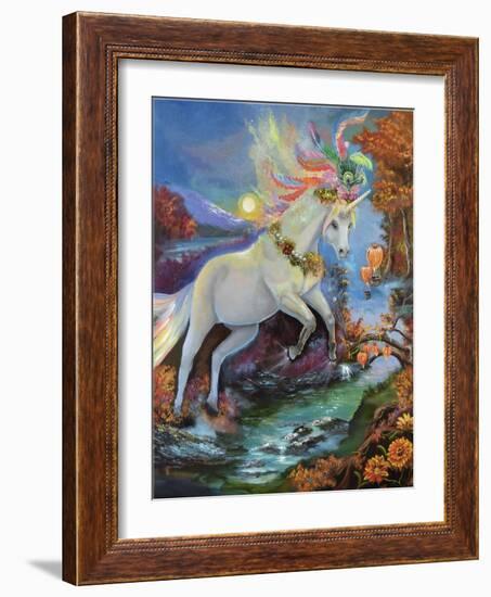 Colour-Fall Unicorn-Sue Clyne-Framed Giclee Print