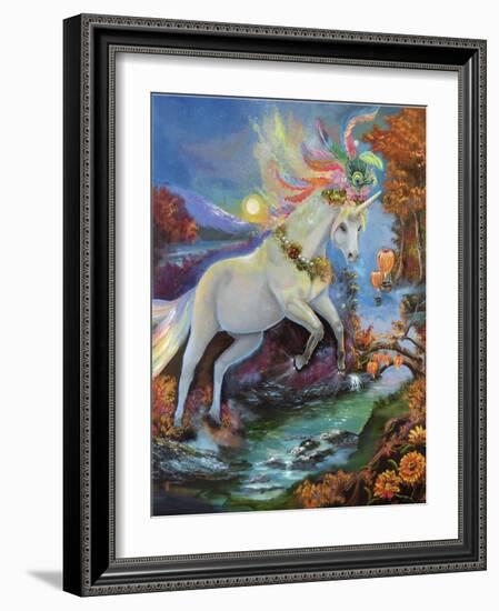 Colour-Fall Unicorn-Sue Clyne-Framed Giclee Print