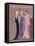 Colour Fashion Illustration Showing Three Glamorous Evening Gowns-null-Framed Stretched Canvas