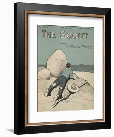 Colour Illustrated Cover Showing a Boy Scout Watching a Ship On the Horizon--Framed Giclee Print