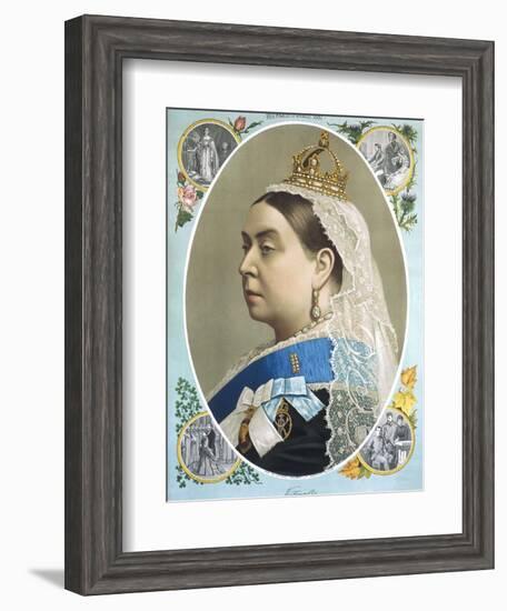 Colour Portrait of Queen Victoria Produced for Her Golden Jubilee, 1887-null-Framed Photographic Print