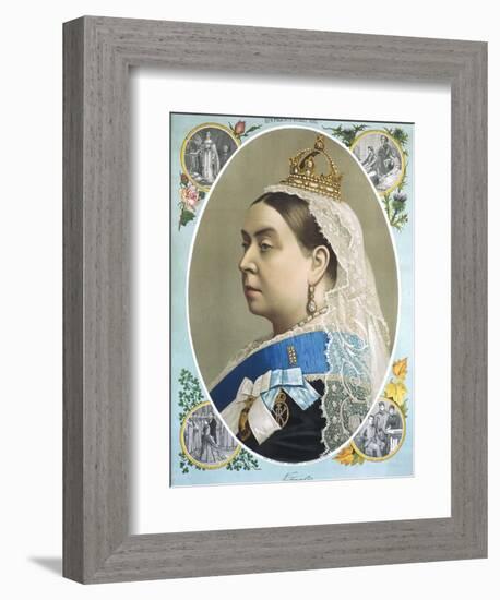 Colour Portrait of Queen Victoria Produced for Her Golden Jubilee, 1887-null-Framed Photographic Print