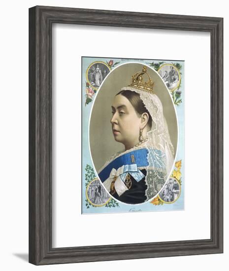 Colour Portrait of Queen Victoria Produced for Her Golden Jubilee, 1887-null-Framed Photographic Print