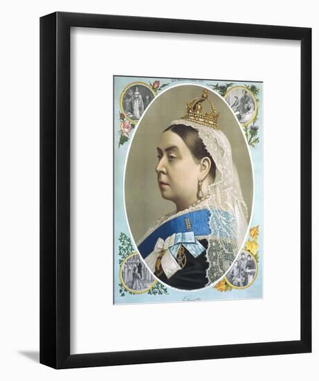 Colour Portrait of Queen Victoria Produced for Her Golden Jubilee, 1887-null-Framed Photographic Print