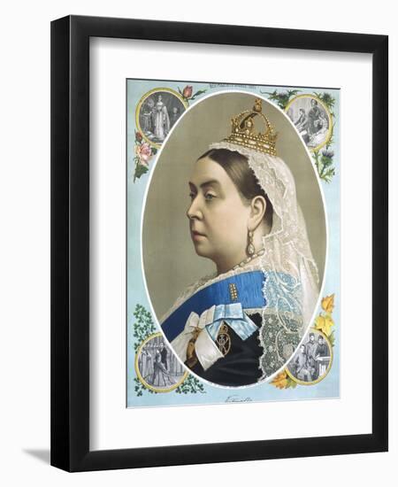 Colour Portrait of Queen Victoria Produced for Her Golden Jubilee, 1887-null-Framed Photographic Print