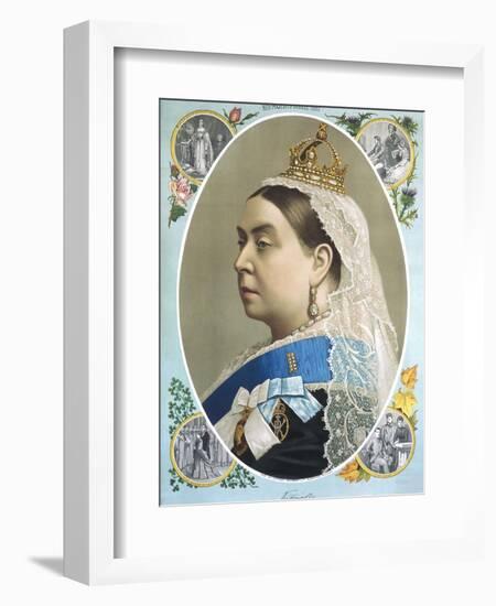 Colour Portrait of Queen Victoria Produced for Her Golden Jubilee, 1887-null-Framed Photographic Print