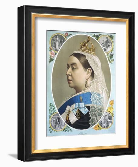 Colour Portrait of Queen Victoria Produced for Her Golden Jubilee, 1887-null-Framed Photographic Print