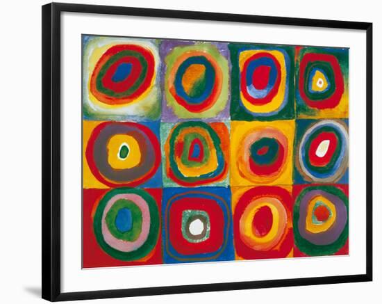 Colour Study - Squares And Concentric Circles-Wassily Kandinsky-Framed Art Print