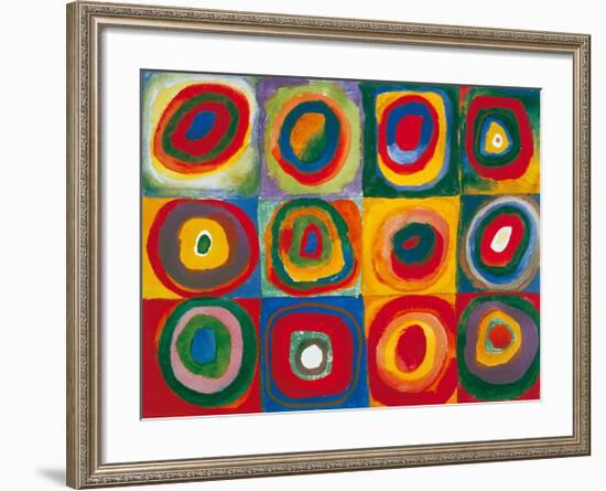 Colour Study - Squares And Concentric Circles-Wassily Kandinsky-Framed Art Print