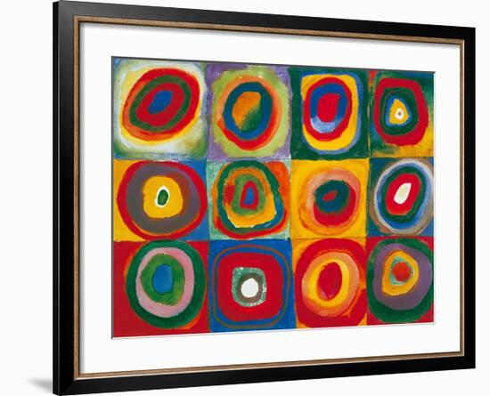 Colour Study - Squares And Concentric Circles-Wassily Kandinsky-Framed Art Print